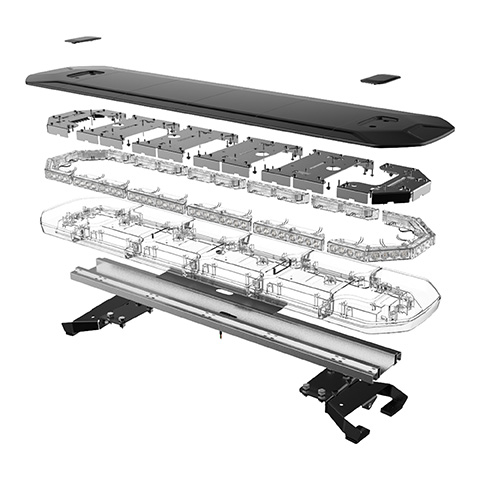 TA91 series full size LED light bar exploded view