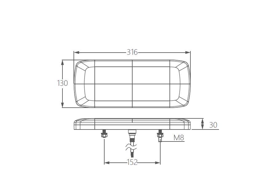 SB5253 rear combination signal lamp dimension